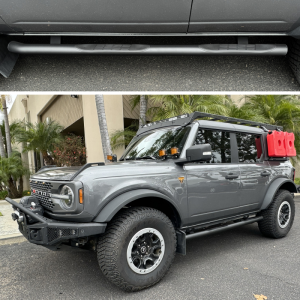 Ford Bronco Side Steps - Go Rhino - 4000 Series - Textured Black - `21-`26